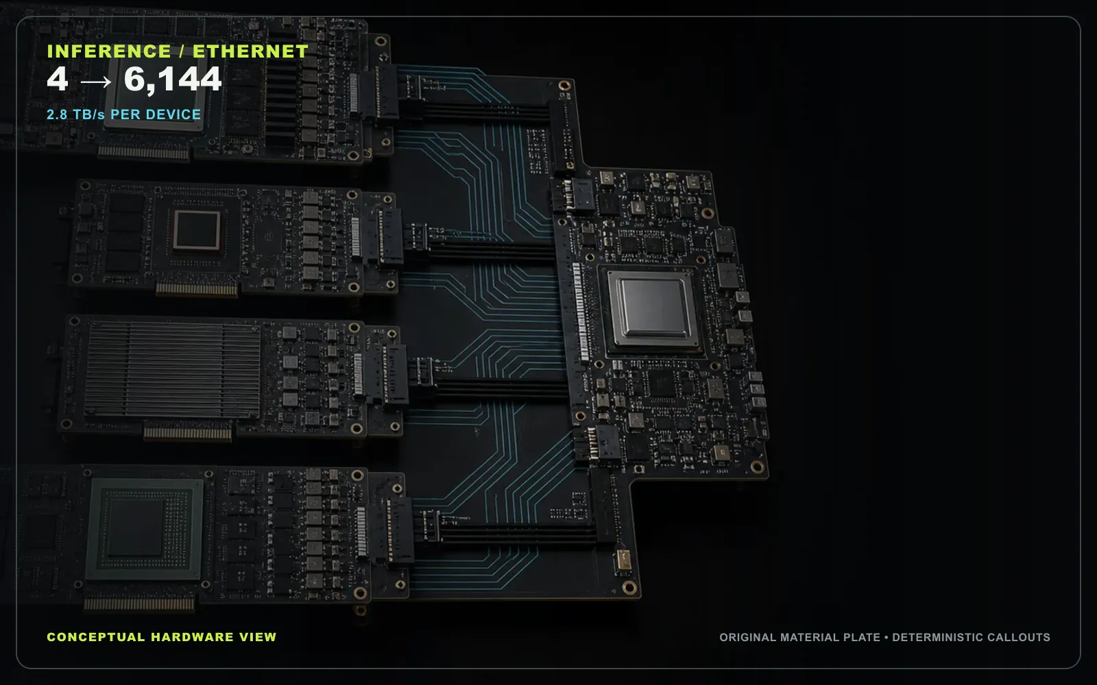 A Microsoft system-scale conceptual hardware view showing the physical service boundary discussed in the article. This is an original material rendering with deterministic editorial callouts, not a product photograph, floorplan or manufacturing drawing. Original figure created for this article.